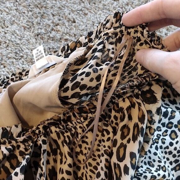 Studio A Women's Size XL 16-18 Cheetah Leopard Print Knee Length Flowy Dress - Picture 6 of 15